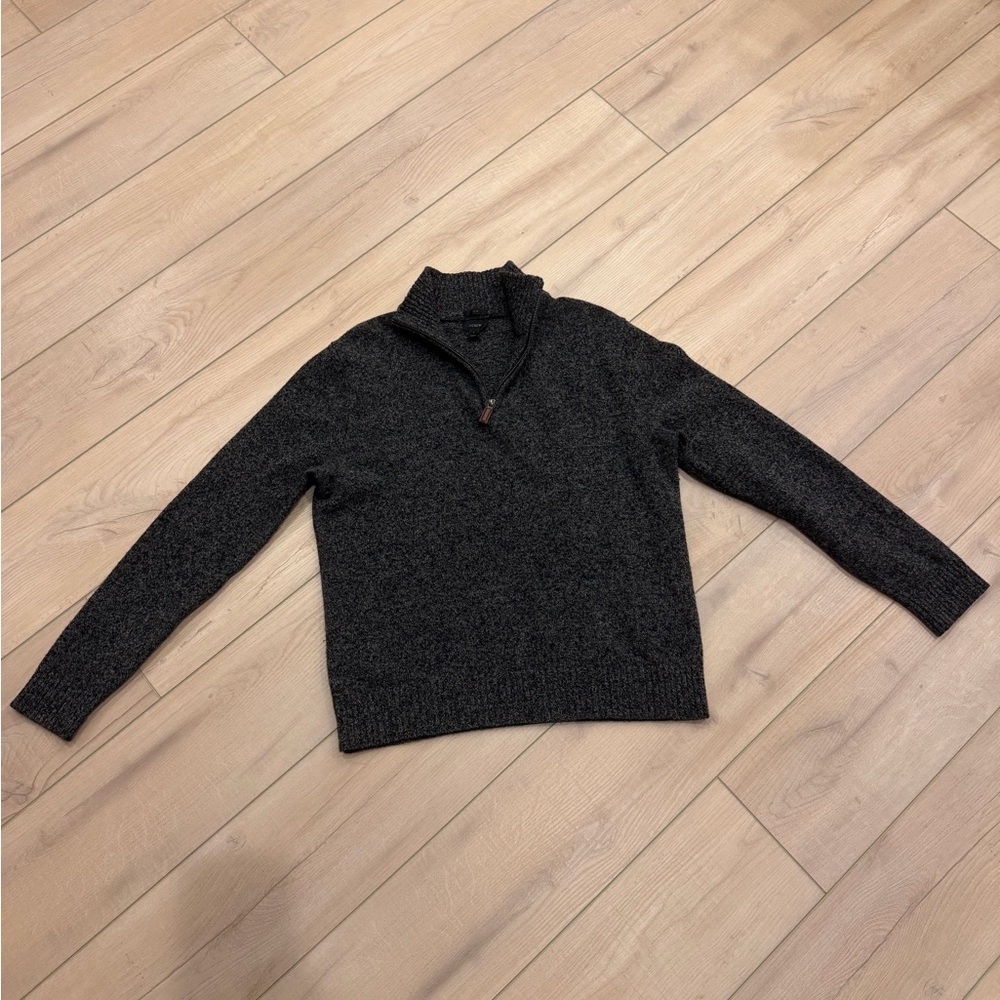 J. Crew Men's Charcoal Zip-Up Sweater